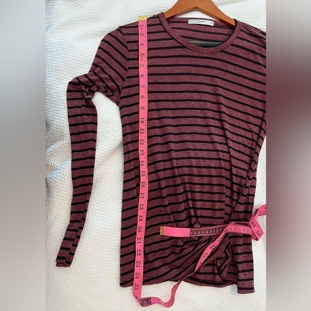 Stateside USA Made Long Sleeve Faux Wrap Shirt - Picture 8 of 9